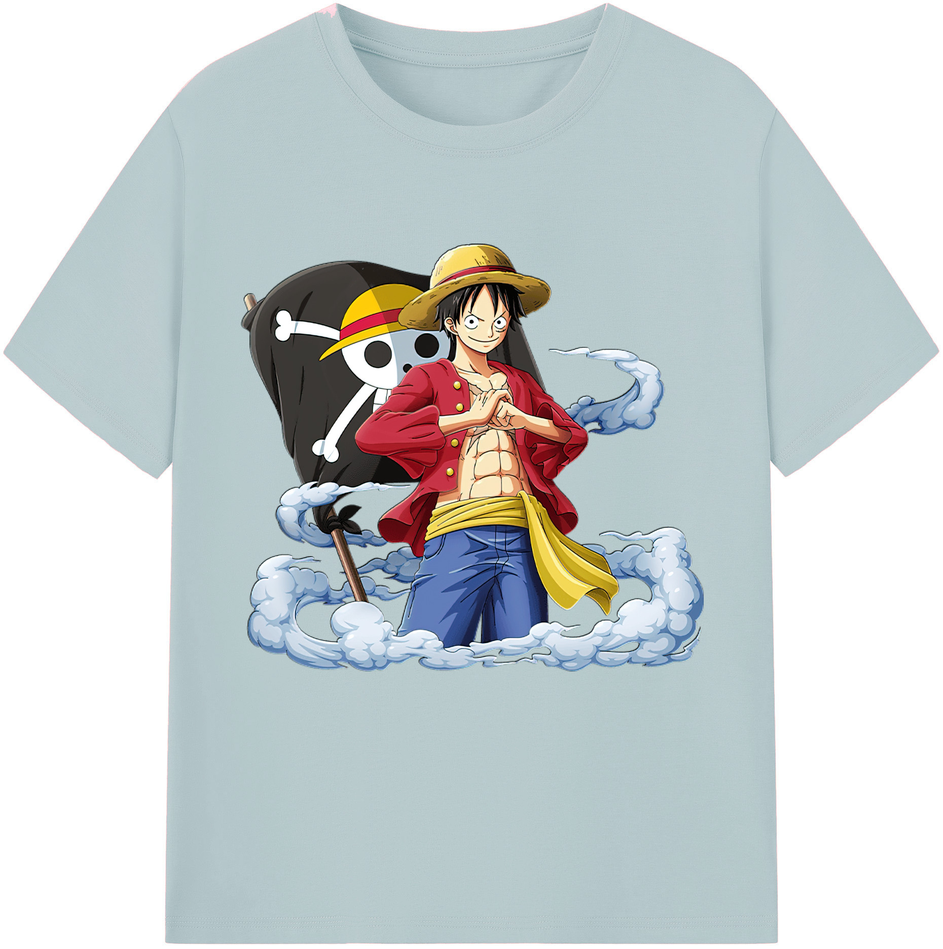 ワンピース モンキー・D・ルフィ ONE PIECE Monkey D. Luffy 綿100％半袖Tシャツ（フロントプリント）